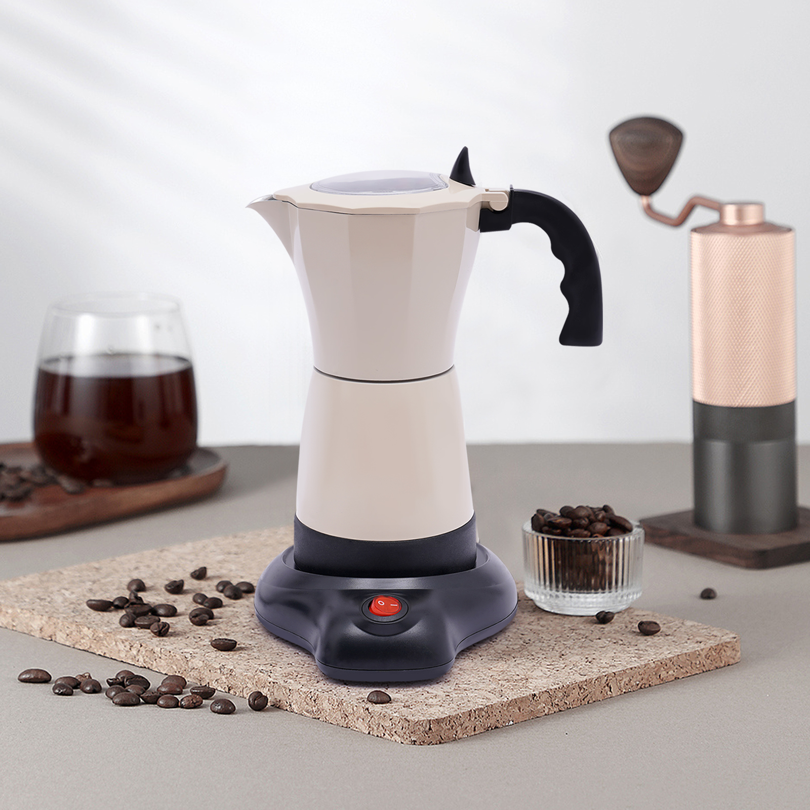 Kaffeekanne 300 ml Cremeweiß 480 W Weit verbreitet bei Familientreffen Cafés