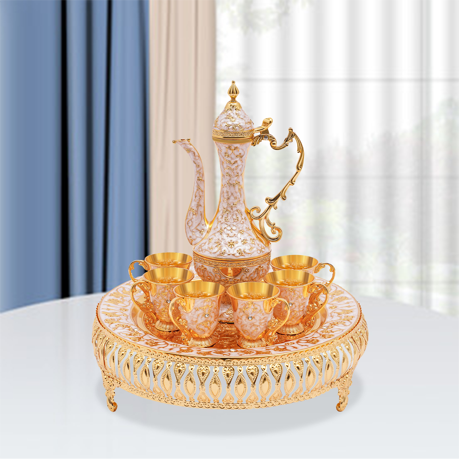 Kaffeetassen- und Teekannen-Set, Teeservice-Set, Teeservice-Set für die Teetisch-Dekoration