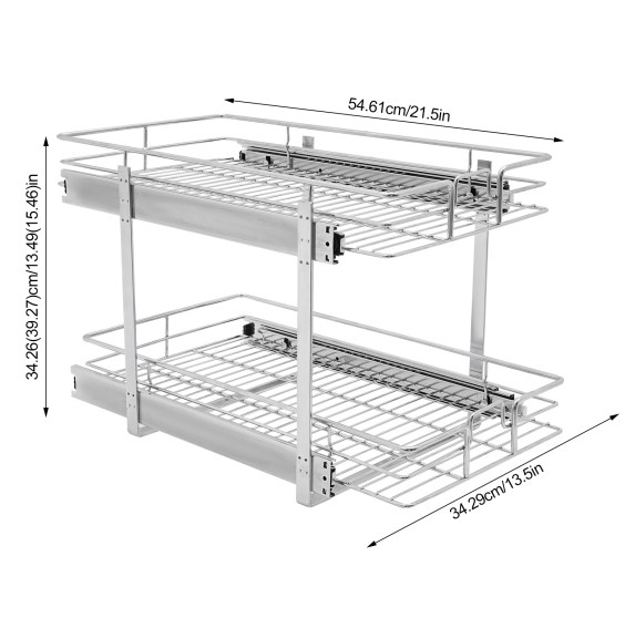 Ausziehbarer Schrank-Organisator, 2-Tier-Schrank ausziehbare Regale