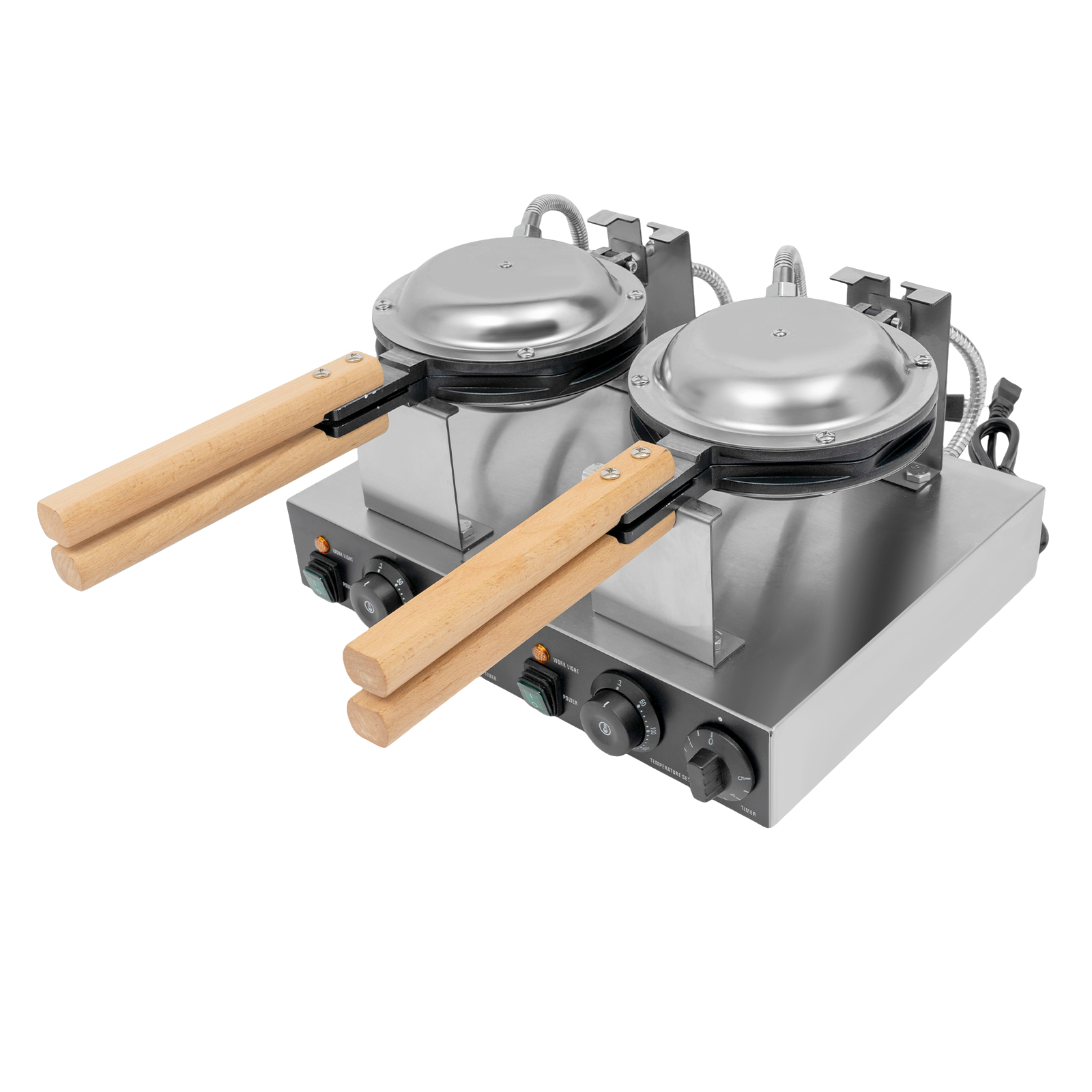 Doppelkopf-Waben-Eiwaffelmaschine, Kommerzielle Eiwaffelmaschine, Waffelmaschine aus Edelstahl