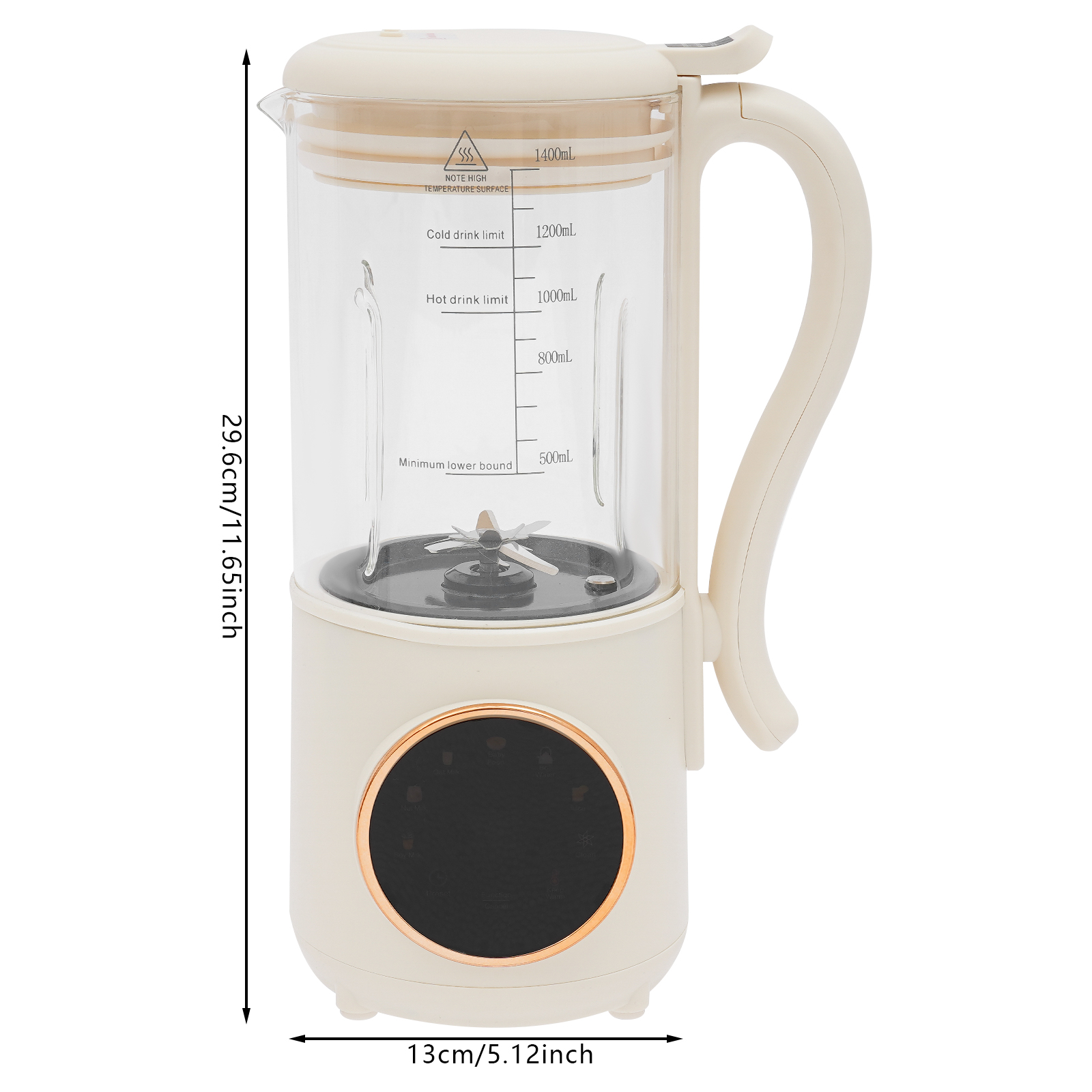 1.4L Soy Milk Maker, 1400 ml Juicer with 16 Blades, Nut Milk Maker Machine can make Baby Food, Boil Water