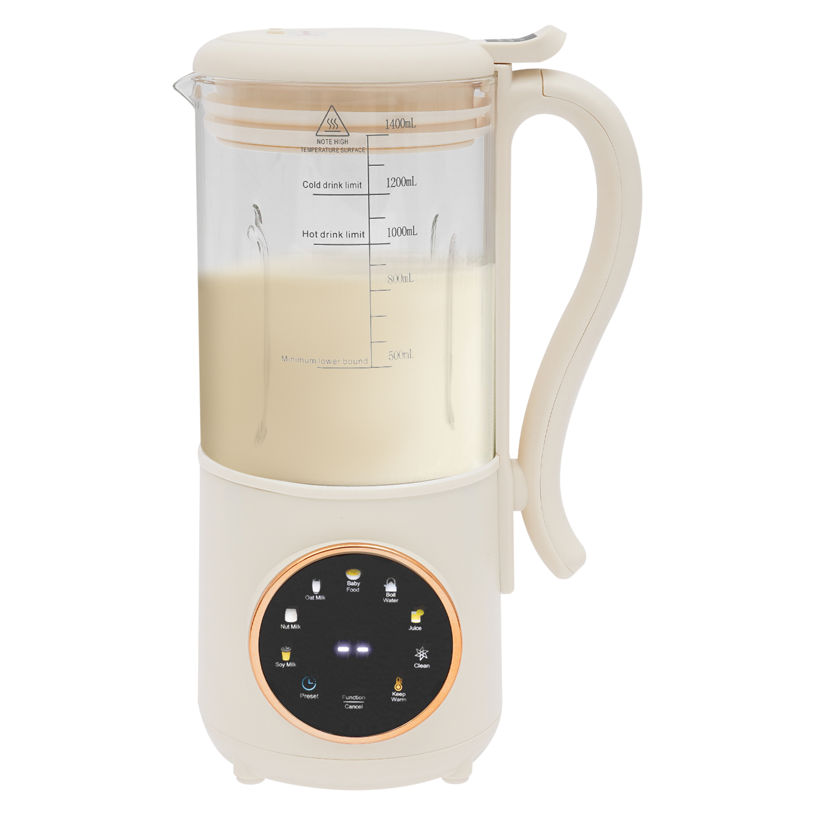 1.4L Soy Milk Maker, 1400 ml Juicer with 16 Blades, Nut Milk Maker Machine can make Baby Food, Boil Water