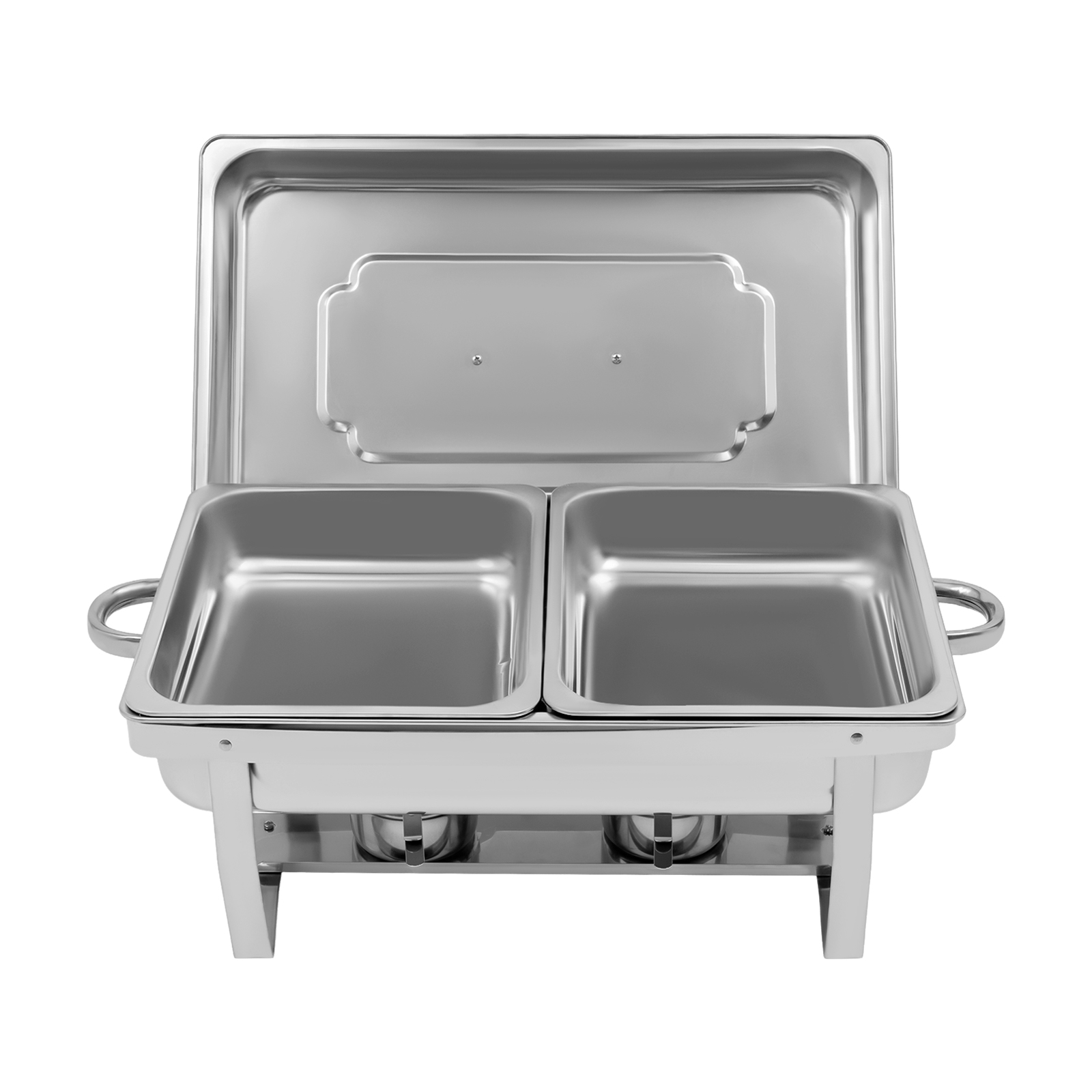 2-teiliges Buffet-Set, tiefes Teller-Set, Gastronomie-Speisewärmer-Set aus 2.410 Edelstahl