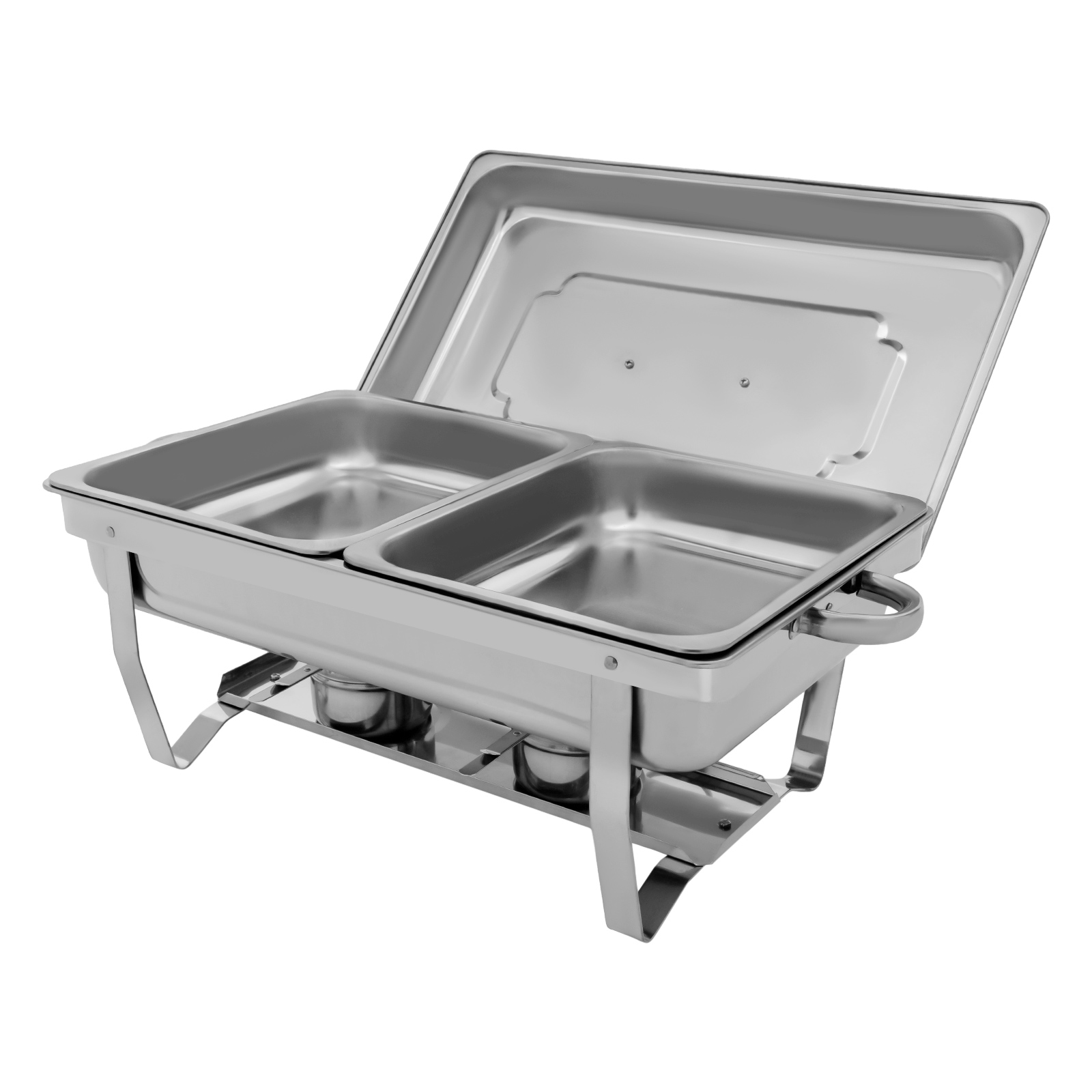 2-teiliges Buffet-Set, tiefes Teller-Set, Gastronomie-Speisewärmer-Set aus 2.410 Edelstahl