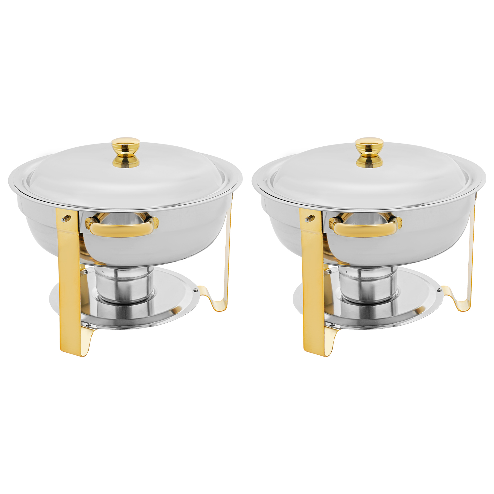 2pcs 4.5L Chafing Dish Buffet Set, Chafing Dish Set, Buffet Dishes Warming Set - Gold