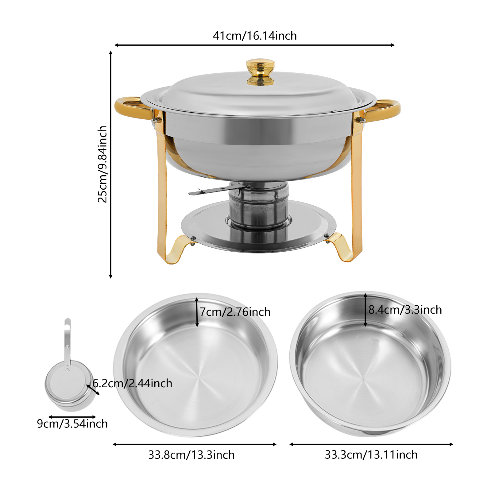4pcs Chafing Dish Buffet Set, Buffet Dishes Warming Set for Restaurants, Buffets, Hotels - Gold 4pcs Chafing Dish Buffet Set, Buffet Dishes Warming Set for Restaurants, Buffets, Hotels - Gold
