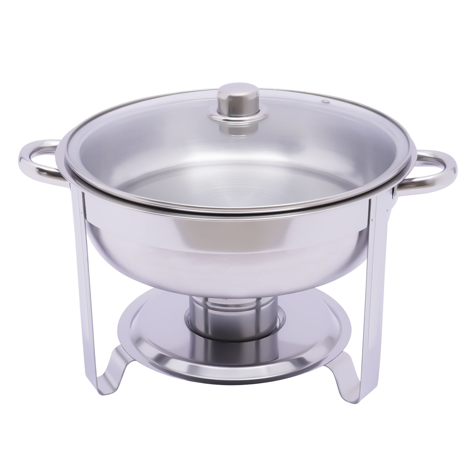 3,5 l Edelstahl-Buffetwärmer-Set mit Deckel, Speisenwärmer, rund, 42 x 30 cm