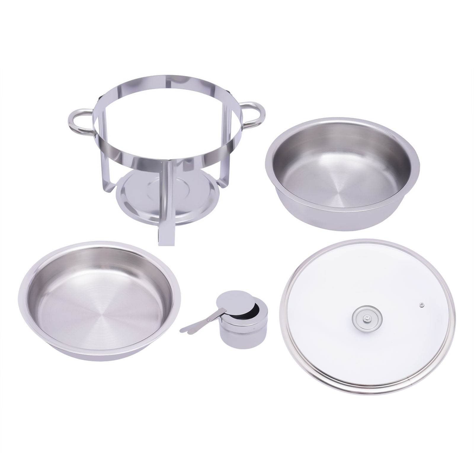3,5 l Edelstahl-Buffetwärmer-Set mit Deckel, Speisenwärmer, rund, 42 x 30 cm 3,5 l Edelstahl-Buffetwärmer-Set mit Deckel, Speisenwärmer, rund, 42 x 30 cm