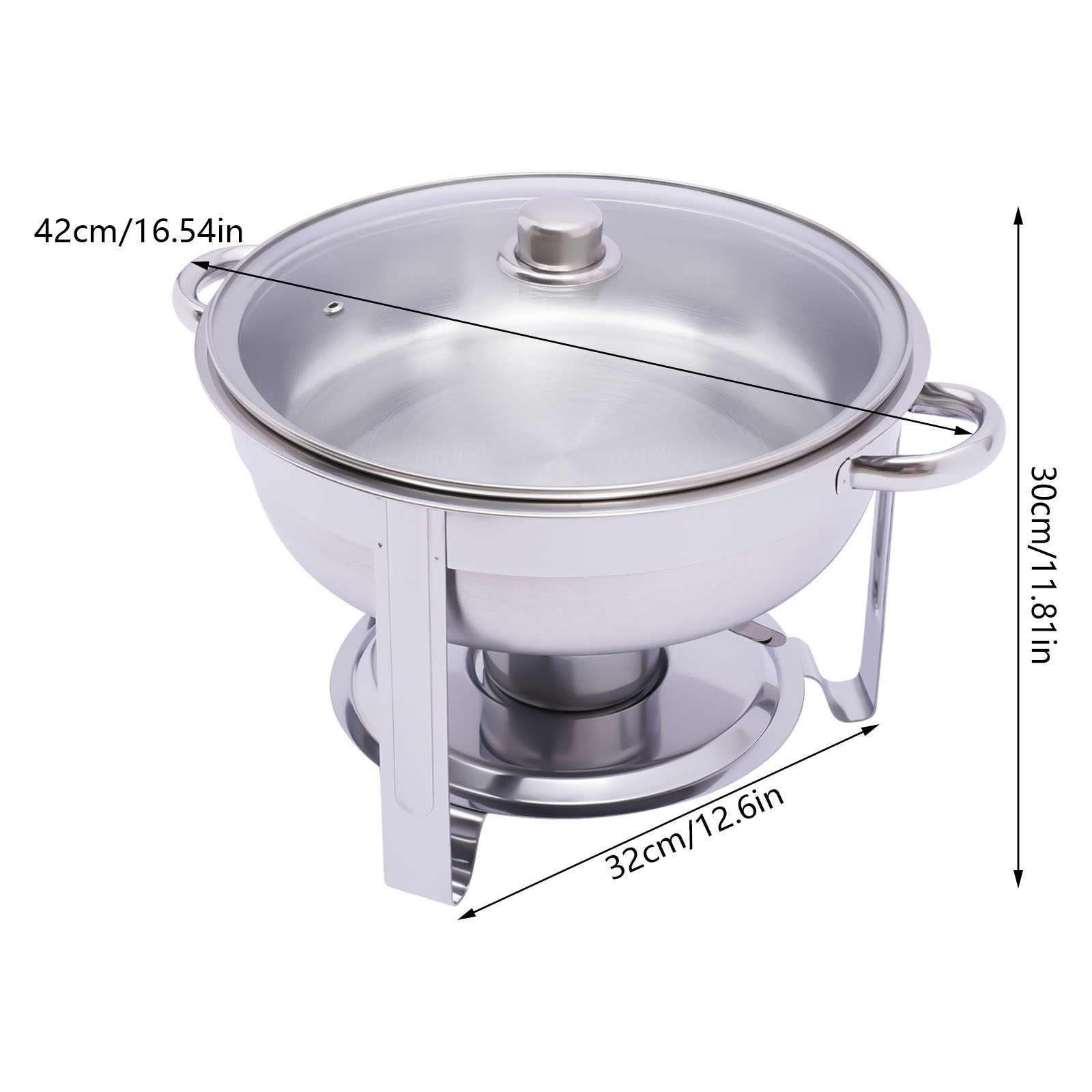 3,5 l Edelstahl-Buffetwärmer-Set mit Deckel, Speisenwärmer, rund, 42 x 30 cm 3,5 l Edelstahl-Buffetwärmer-Set mit Deckel, Speisenwärmer, rund, 42 x 30 cm