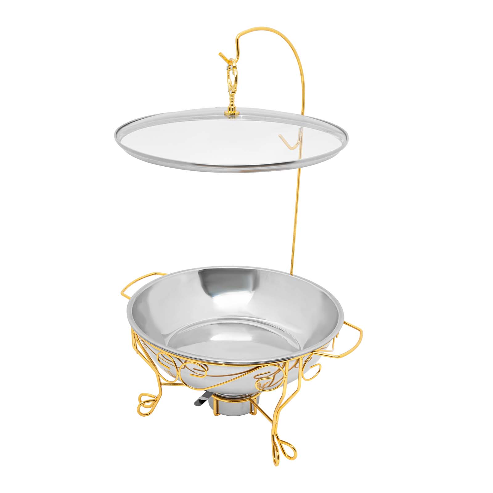 Runder Chafing Dish Standfuß, Edelstahl Speisenwärmer，Runder Chafing Dish 
