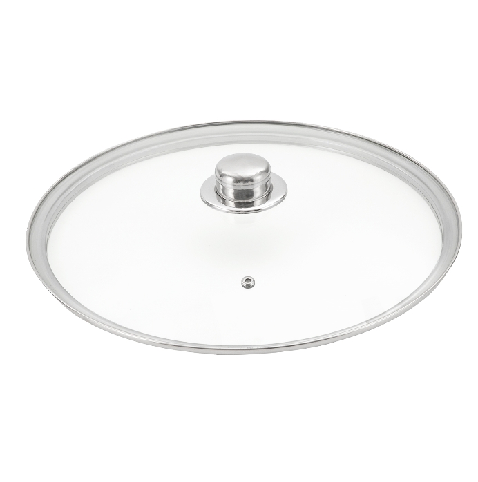 Runder Esstischkocher aus Edelstahl, 8.5 L, mit Glasdeckel, Doppelschüssel, geeignet für Buffets und Partys