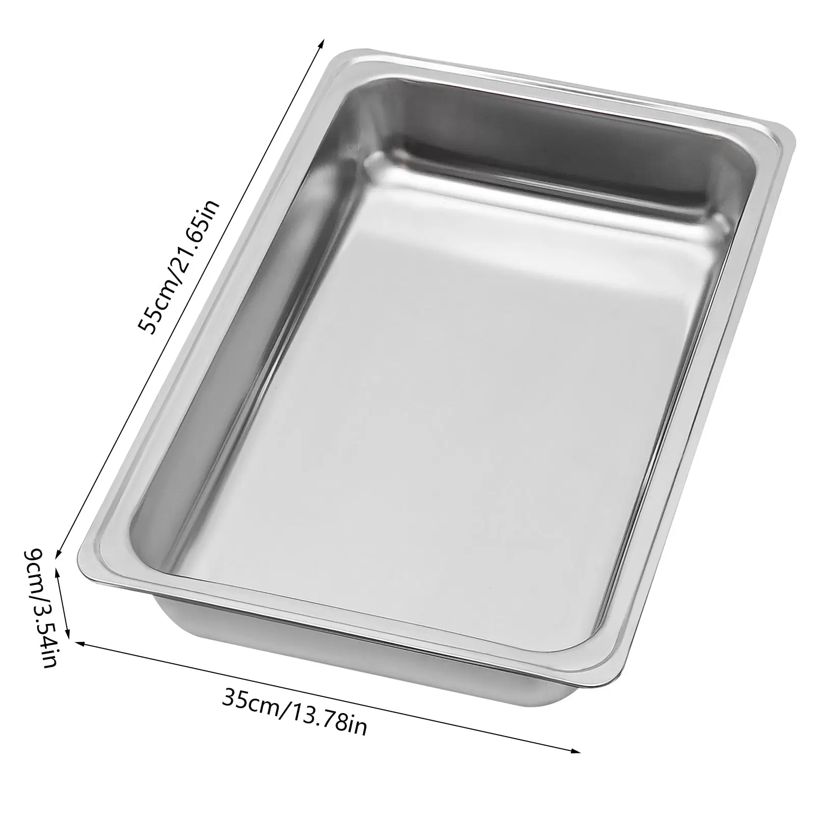 Buffet-Set aus Edelstahl mit klappbaren Ablagen, je 4,76 Liter, Silber