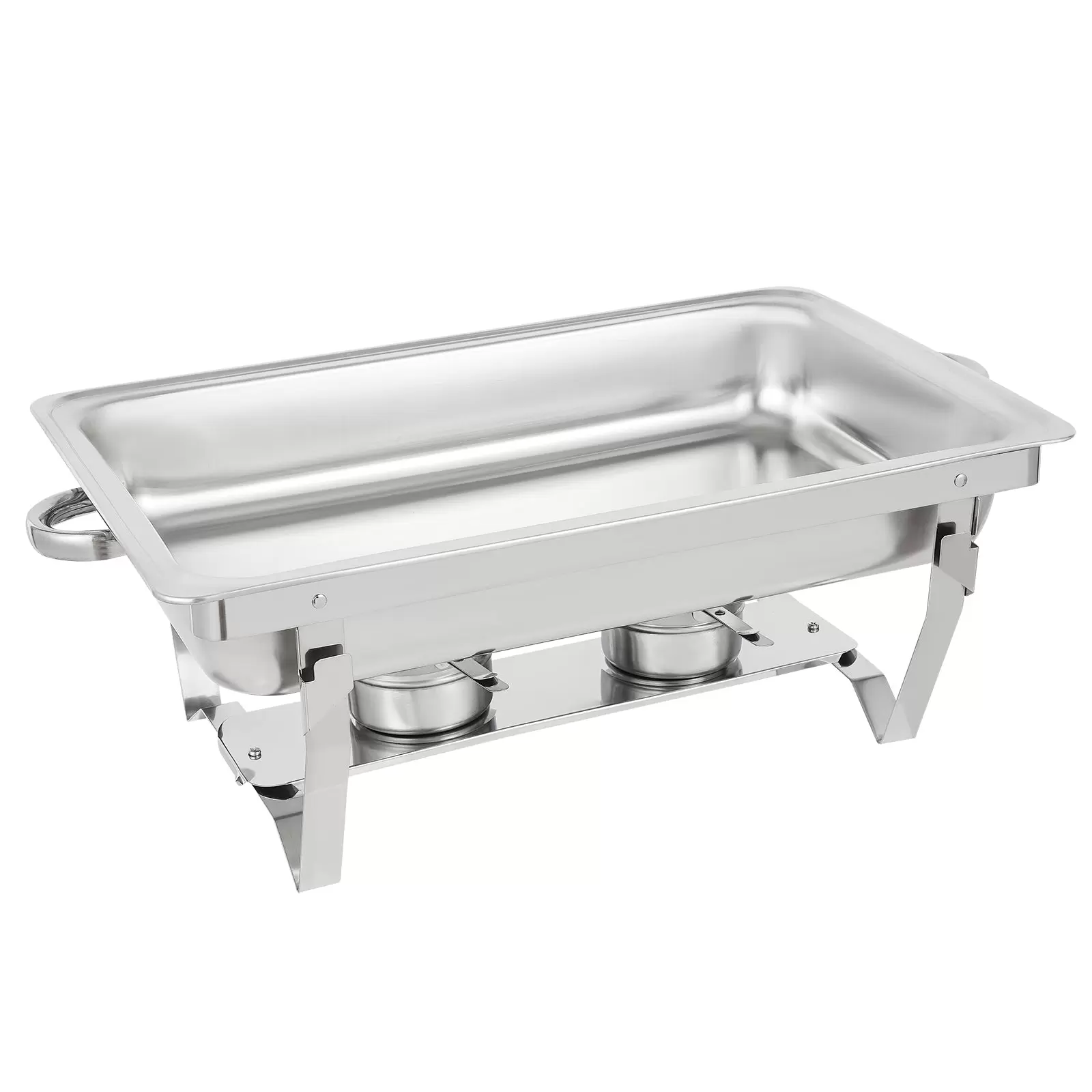 Buffet-Set aus Edelstahl mit klappbaren Ablagen, je 4,76 Liter, Silber