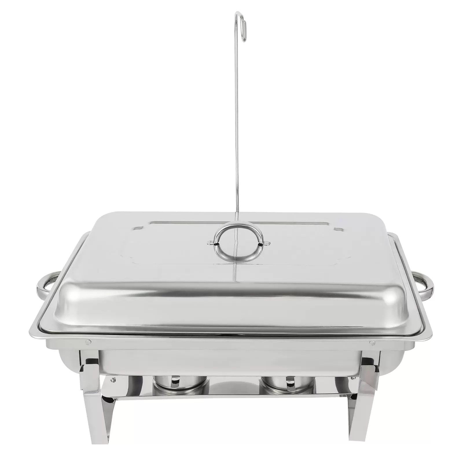 Buffet-Set aus Edelstahl mit klappbaren Ablagen, je 4,76 Liter, Silber