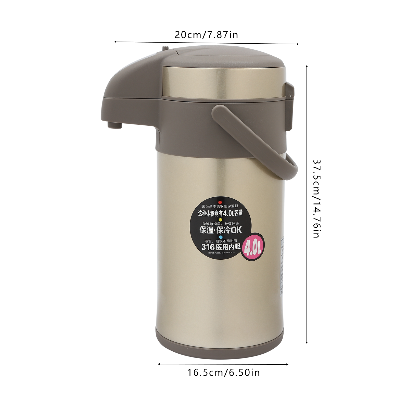 4L Pumpkessel Isolierflasche Kaffeemaschine Trinker