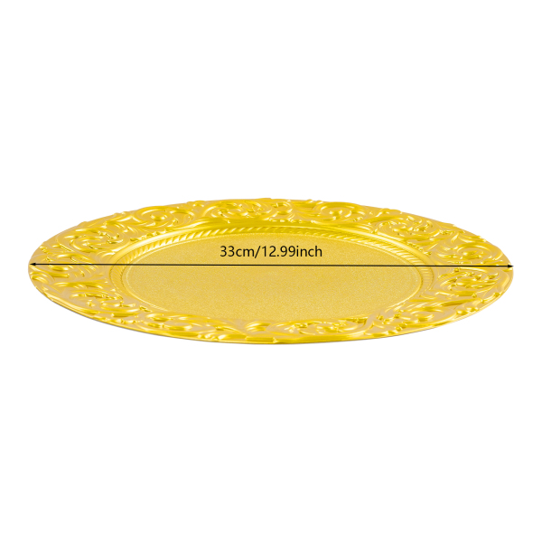 24-teiliges Teller-Set, runde Teller mit 33 cm Durchmesser, wiederverwendbar für Geburtstagsfeiern, Hochzeiten, Bankette und