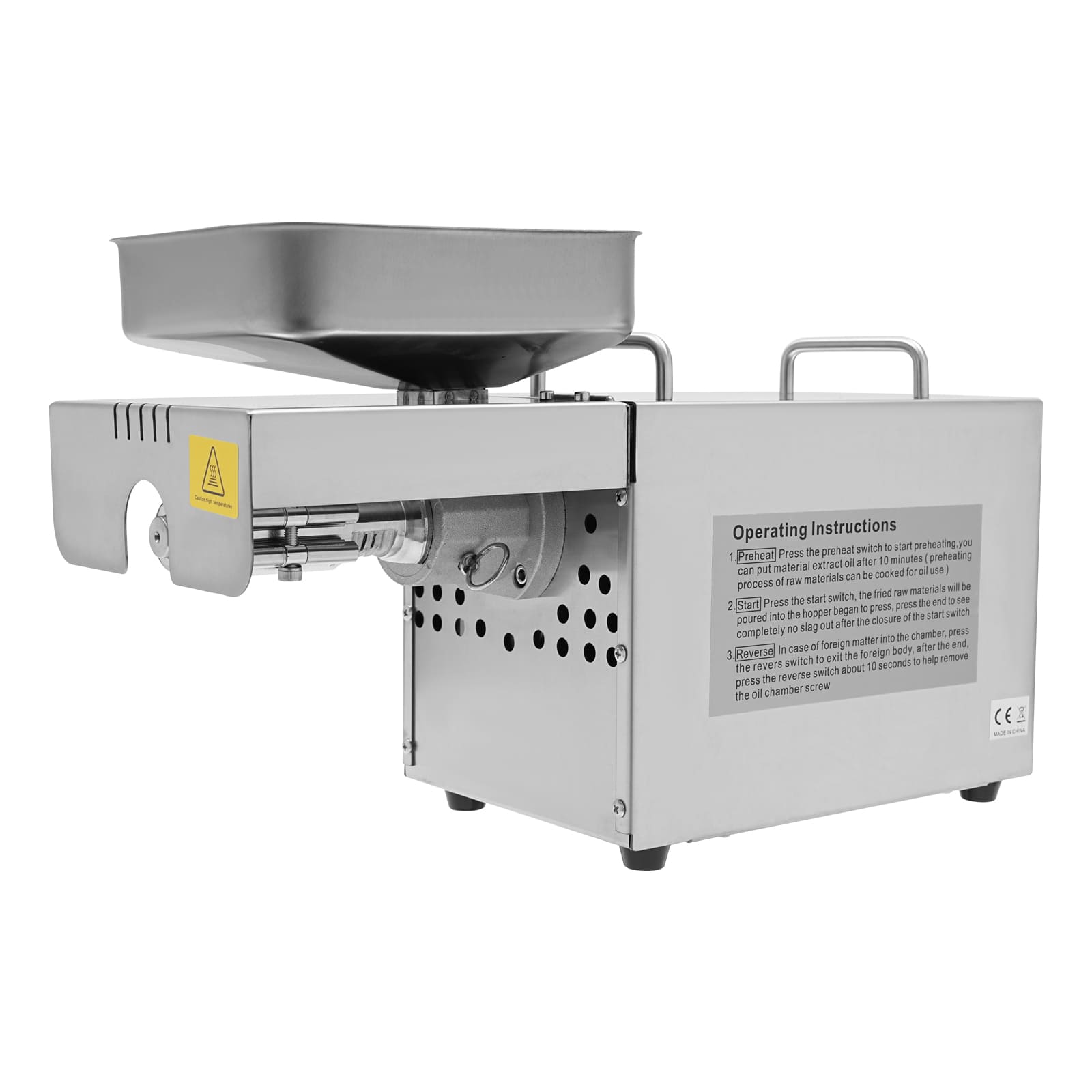 Elektrische Ölpresse, 220 V Ölextraktor aus Edelstahl, für Erdnüsse, Nüsse, Mandeln usw