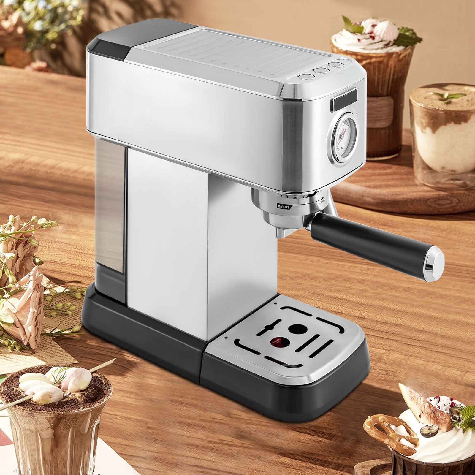 Verbesserte 15 Bar Milchaufschäumer Espressomaschine mit Milchaufschäumer Verbesserte 15 Bar Milchaufschäumer Espressomaschine mit Milchaufschäumer