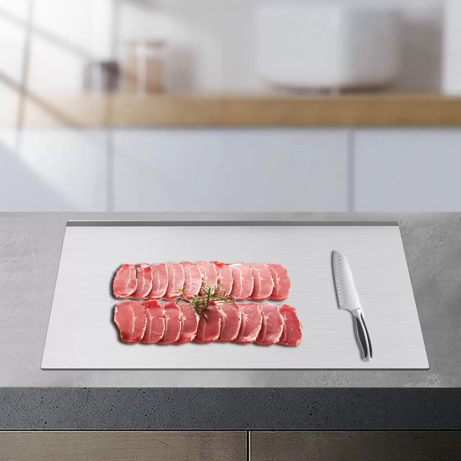 Extra große Edelstahl-Schneidebretter, Kochbrett, schweres Schneidebrett für Küche, Gebäckspitzen für Fleisch, Gemüse Schneidematten Extra große Edelstahl-Schneidebretter, Kochbrett, schweres Schneidebrett für Küche, Gebäckspitzen für Fleisch, Gemüse Schneidematten