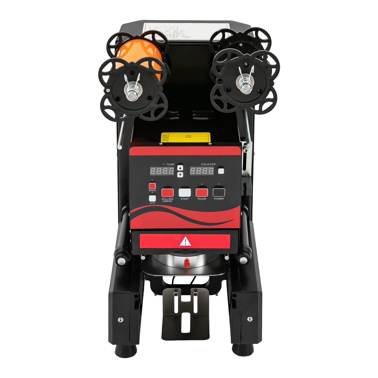Automatische Versiegelungsmaschine, Milchtee-Versiegelungsmaschine für PP, PE, PET, PS, PVC und Pappbecher, 350 W, 220 V, Schwarz