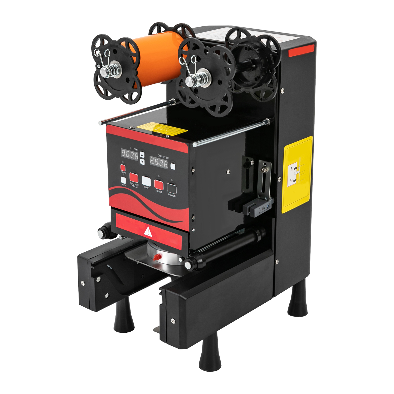 Automatische Versiegelungsmaschine, Milchtee-Versiegelungsmaschine für PP, PE, PET, PS, PVC und Pappbecher, 350 W, 220 V, Schwarz