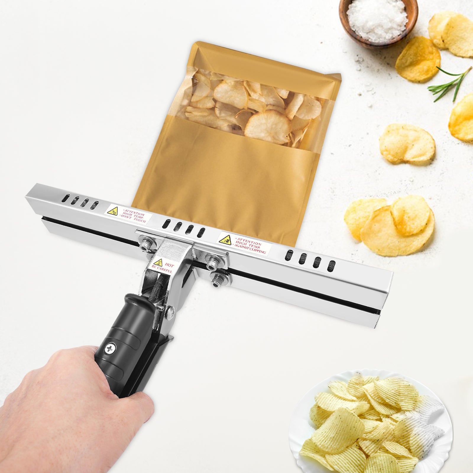 Hand-Crimp-Versiegelungsgerät, FDR-300 Hand-Heißsiegelungsgerät mit Auslaufstopp für 12-Zoll-Aluminiumfolienbeutel