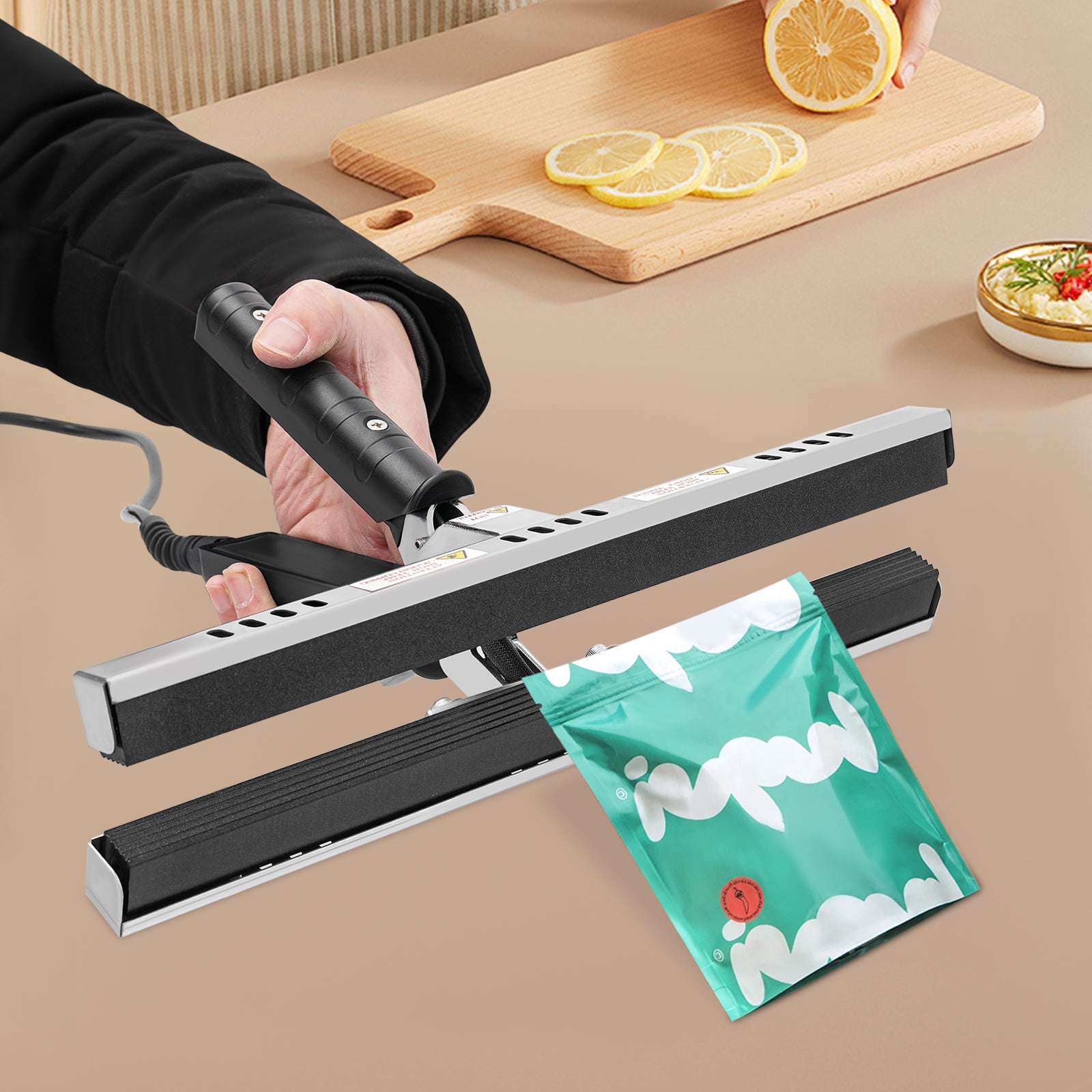 Hand-Crimp-Versiegelungsgerät, FDR-300 Hand-Heißsiegelungsgerät mit Auslaufstopp für 12-Zoll-Aluminiumfolienbeutel