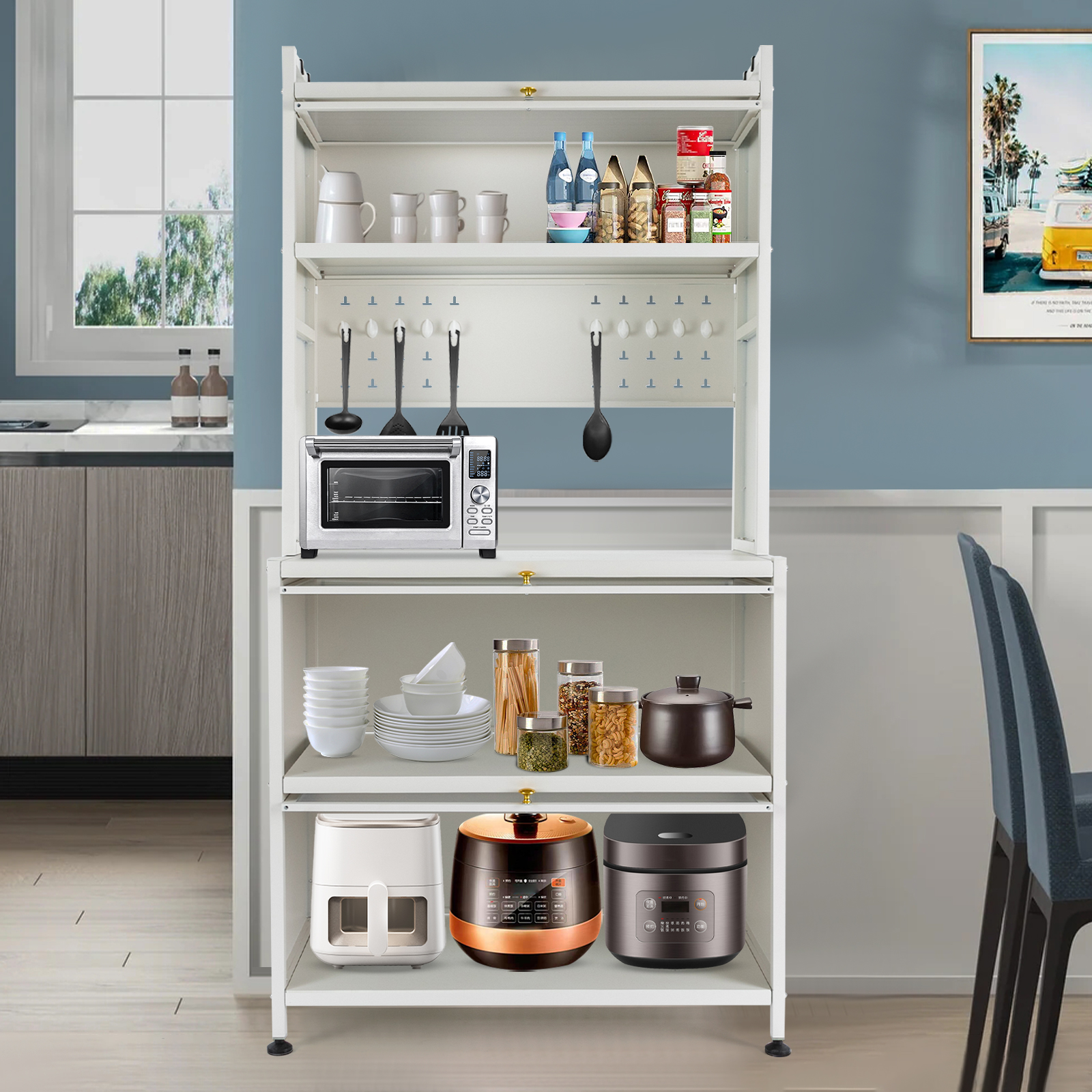 5-stufiges Lagerregal für Wohnzimmer, Küchen