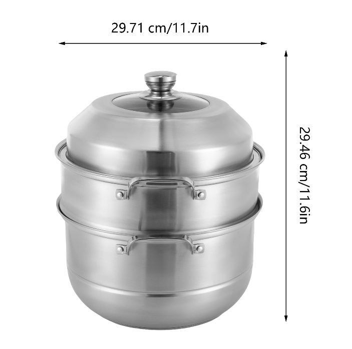 Suppentopf aus Edelstahl 304, mehrschichtig, verdickt, für den Haushalt, 30 cm Suppentopf aus Edelstahl 304, mehrschichtig, verdickt, für den Haushalt, 30 cm