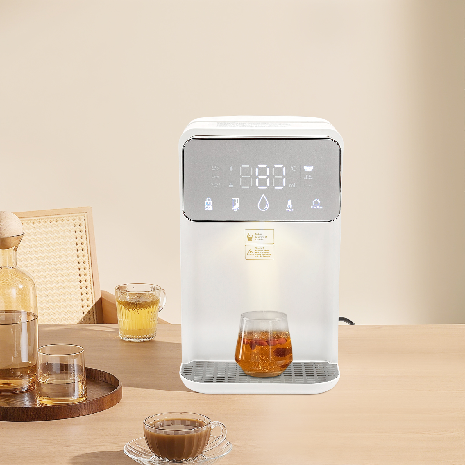 Dystrybutor wody natychmiastowej, 3,5 l, z wyświetlaczem temperatury wrzątku, kawy i herbaty zapachowej Dystrybutor wody natychmiastowej, 3,5 l, z wyświetlaczem temperatury wrzątku, kawy i herbaty zapachowej
