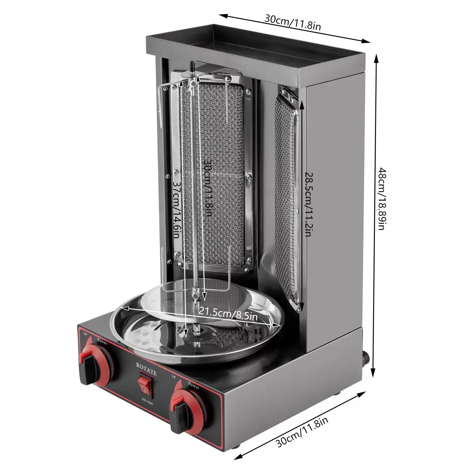Dönergrill Gas Kebab Machine, Elektrische LPG Kebab Maschine Vertical Gyrosgrill Grillofen