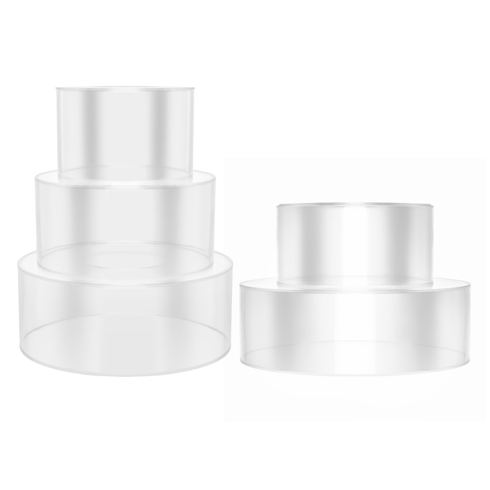 2-teiliges Kuchentablett aus Acryl, runde Kuchenständer, verwendet für Hochzeiten, Geburtstage, Geschäftsveranstaltungen, Hotels, Feiertagsveranstaltungen, 2 Stück in der Packung, viel Spaß beim Selbermachen