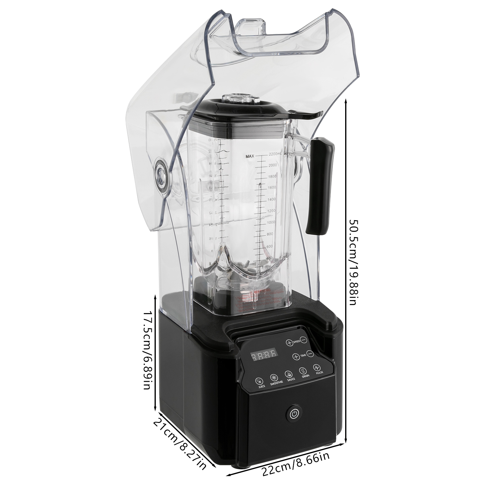 9 Gänge 2200W Standmixer Edelstahl Ice Crusher Smoothie Maker Universal Mixer