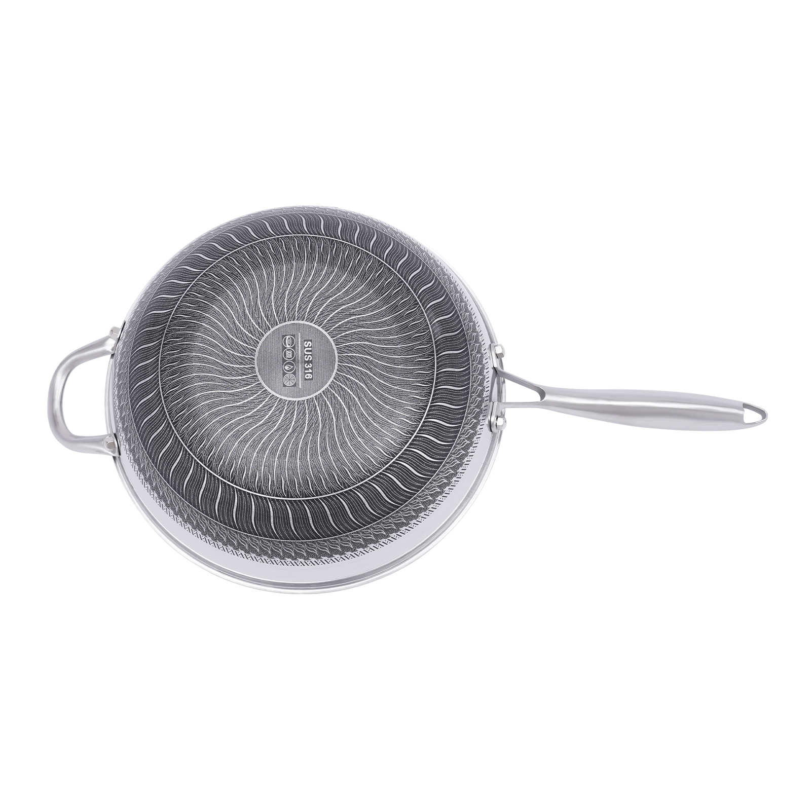 Induktions-Bratpfanne mit Deckel, Edelstahl, 30 cm, spülmaschinenfest, antihaftbeschichtet Induktions-Bratpfanne mit Deckel, Edelstahl, 30 cm, spülmaschinenfest, antihaftbeschichtet