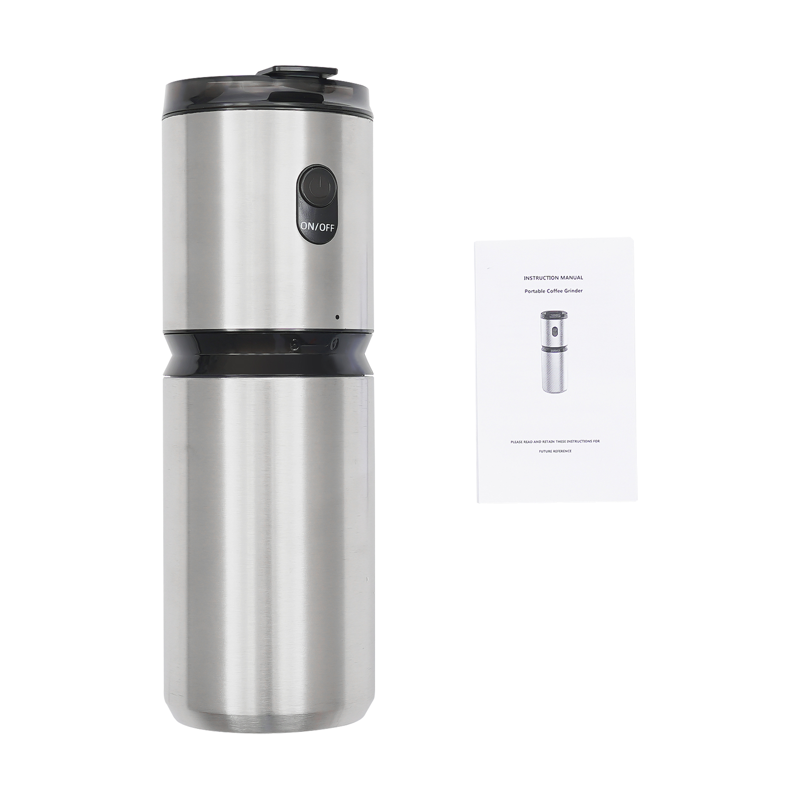 Elektrische, tragbare Kaffeemühle, Edelstahlbecher für unterwegs, 60 U/min, 355 ml Fassungsvermögen Elektrische, tragbare Kaffeemühle, Edelstahlbecher für unterwegs, 60 U/min, 355 ml Fassungsvermögen