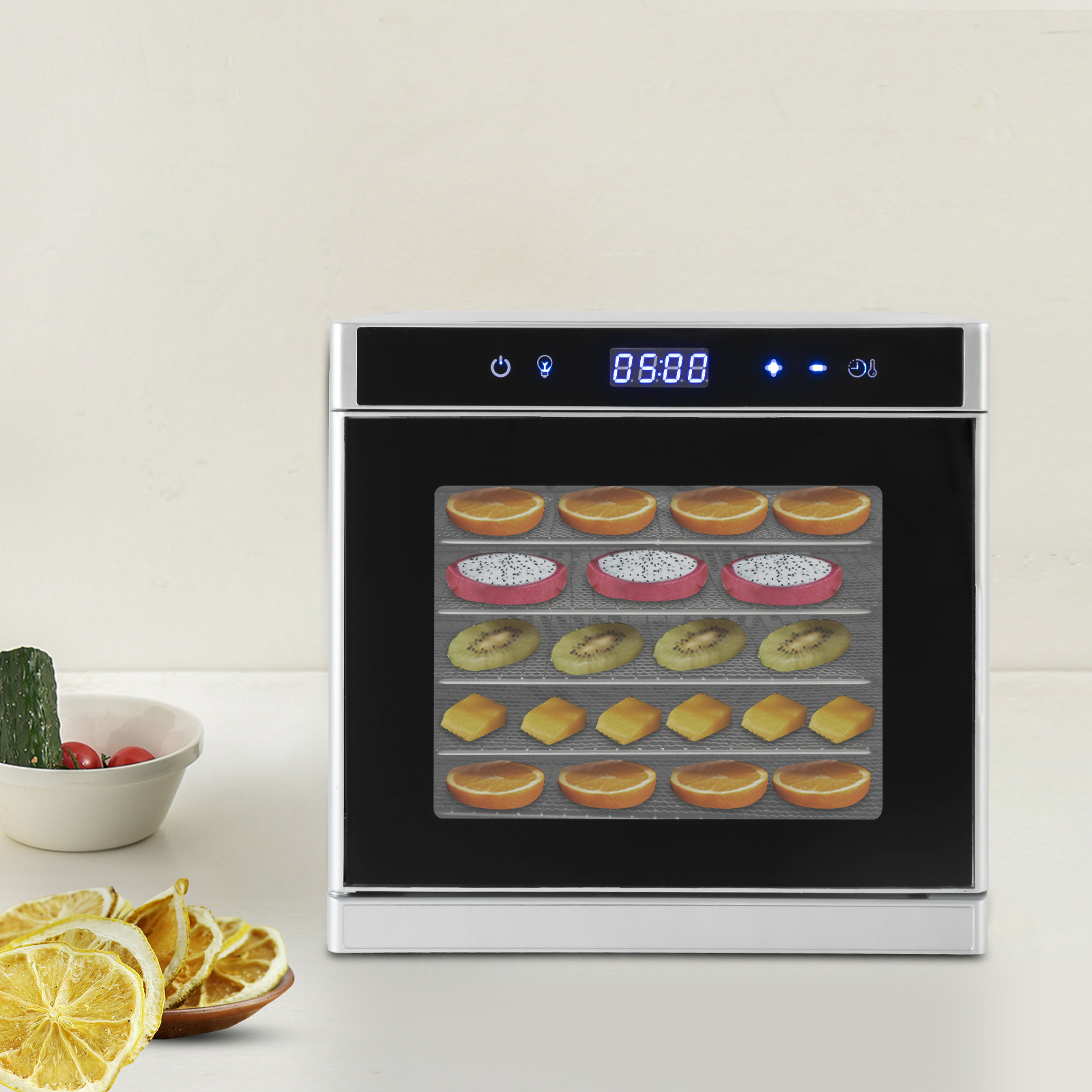 Dörrautomat aus Edelstahl, Dörrautomat mit Rezepten Dörrautomat aus Edelstahl, Dörrautomat mit Rezepten