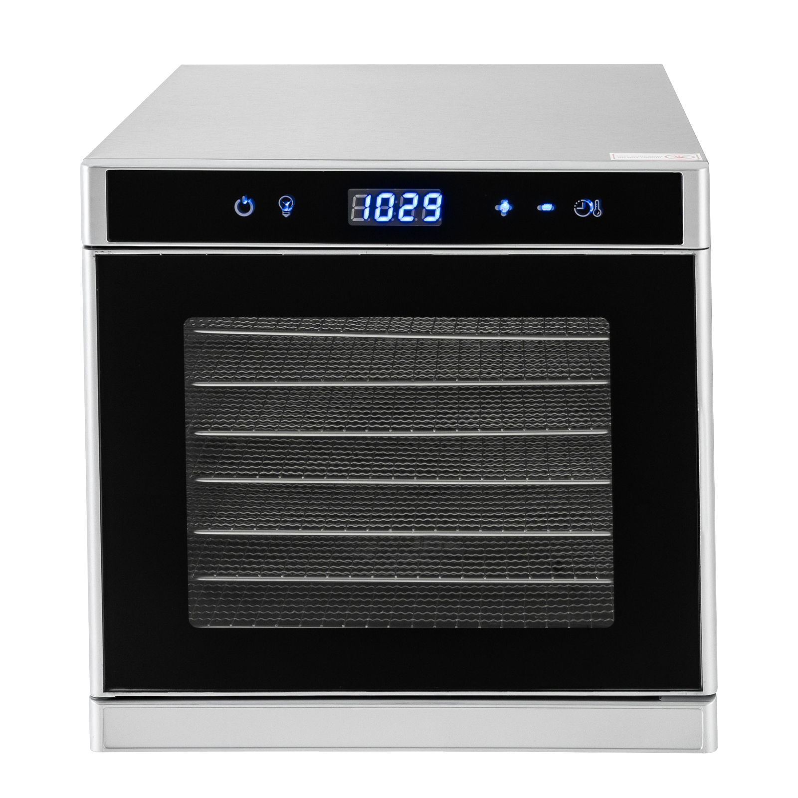 Automatischer Dörrautomat aus Edelstahl, Dörrgerät (35-75°C), 700 W, 8 Stufen, Dörrgerät mit 24-Stunden-Timer