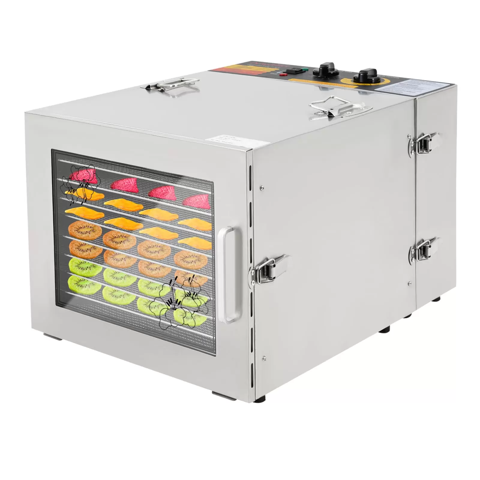Dörrapparat Dörrautomat 1000W 10 Tray Obsttrockner Gemüsetrockner Edelstahl 35-75°C 220V mit Timer