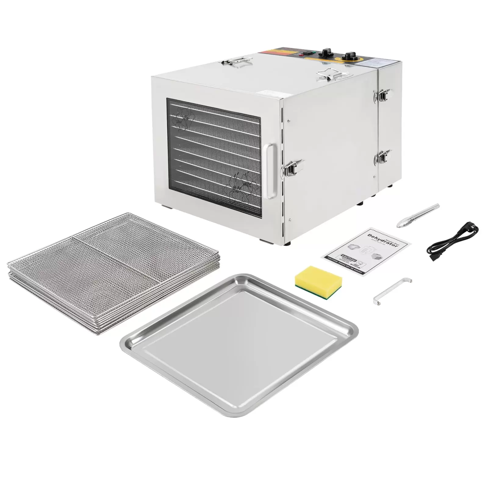 Dörrapparat Dörrautomat 1000W 10 Tray Obsttrockner Gemüsetrockner Edelstahl 35-75°C 220V mit Timer Dörrapparat Dörrautomat 1000W 10 Tray Obsttrockner Gemüsetrockner Edelstahl 35-75°C 220V mit Timer