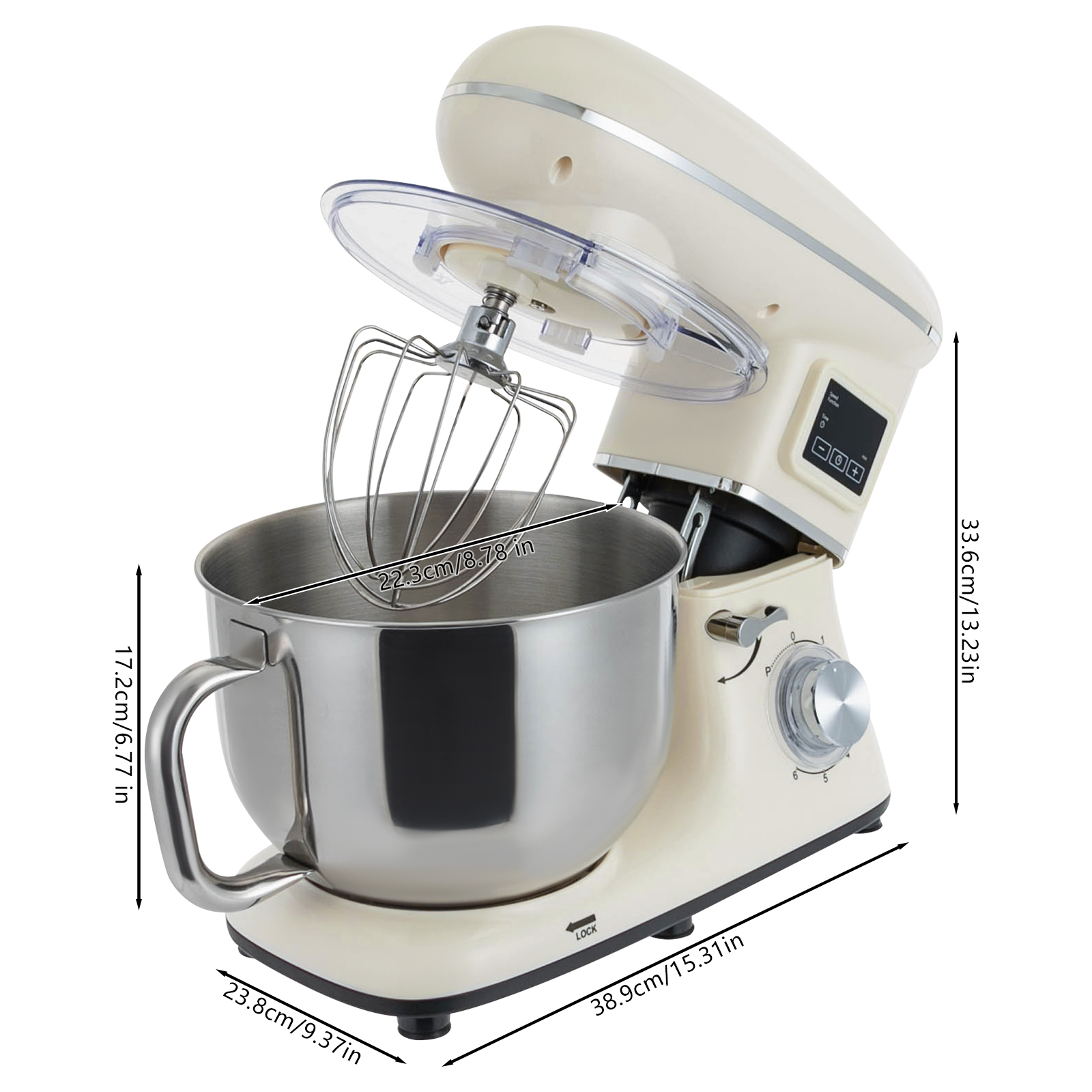 CNCEST Küchenmaschine, Knetmaschine, Teigmaschine mit LCD-Display