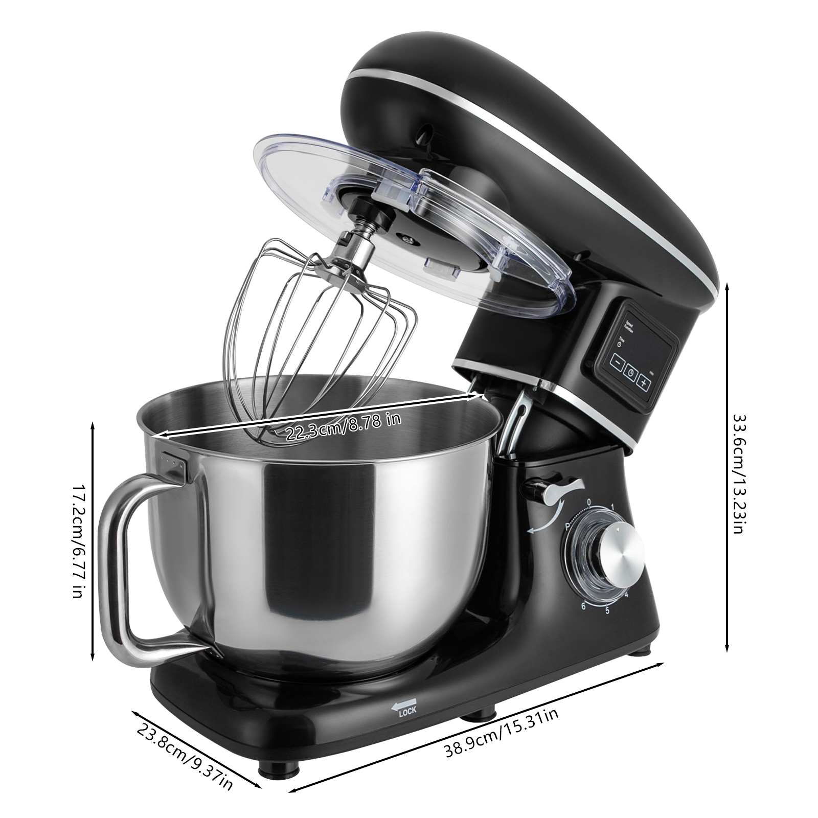 CNCEST Küchenmaschine, Knetmaschine, Teigmaschine mit LCD-Display
