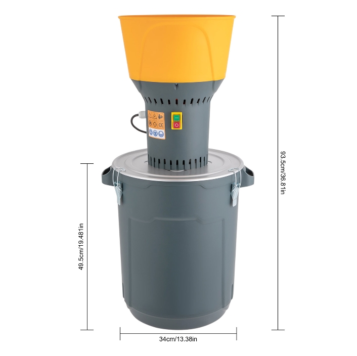 Elektrischer Fleischwolf, 1300 W, mit 50-l-Eimer und 5 Sieblöchern, geeignet für die Futterherstellung Elektrischer Fleischwolf, 1300 W, mit 50-l-Eimer und 5 Sieblöchern, geeignet für die Futterherstellung
