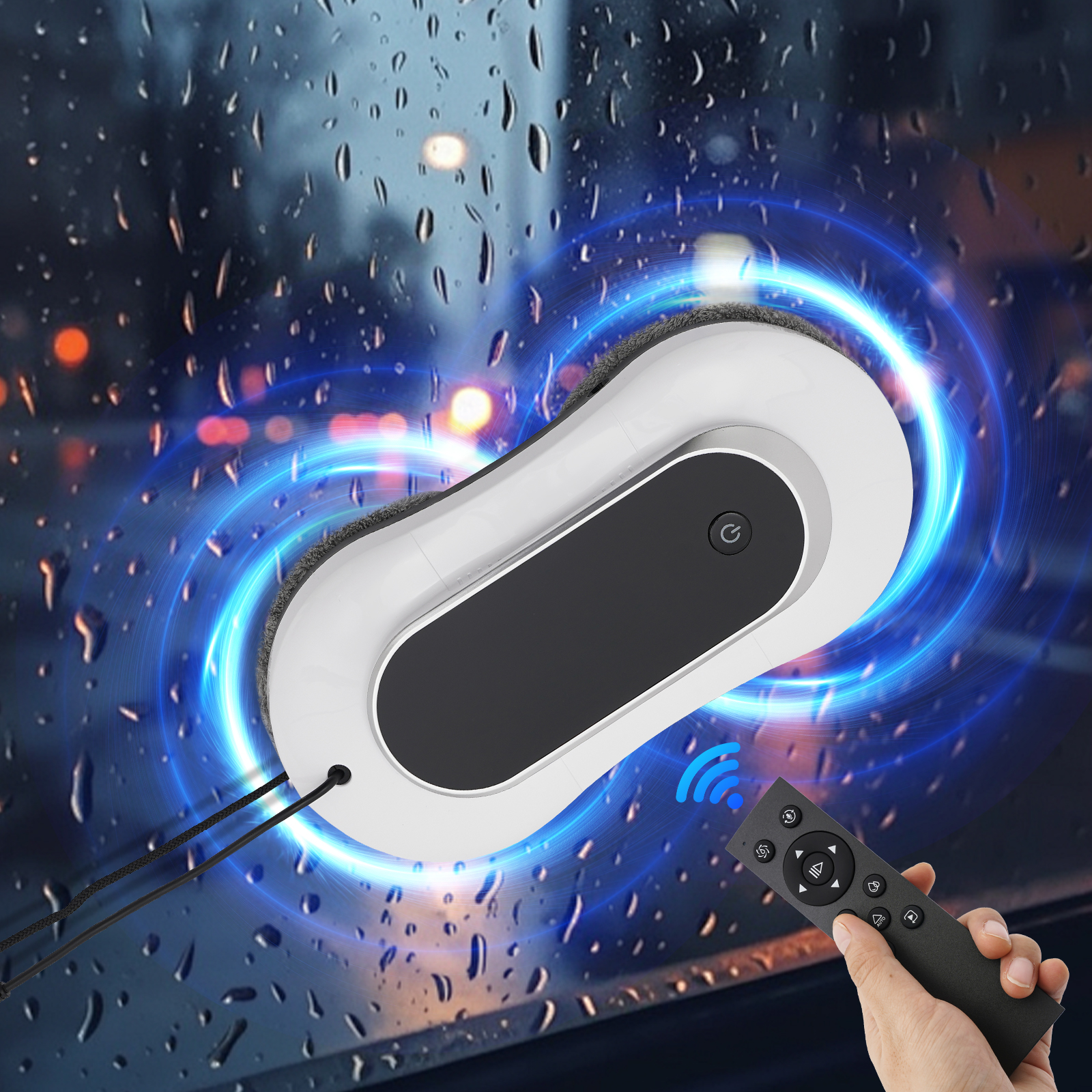 Double Water Spray Window Cleaning Robot, Intelligent Glass Cleaning Robot, Remote-controlled Window Cleaning Robot - White