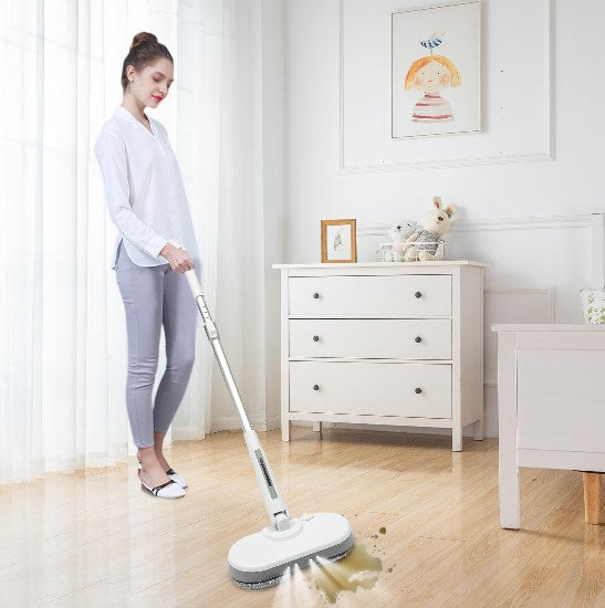 Kabellos Elektrischer Mopp, Bodenreiniger Spin Mop, Elektrischer Mop mit Sprühfunktion und LED