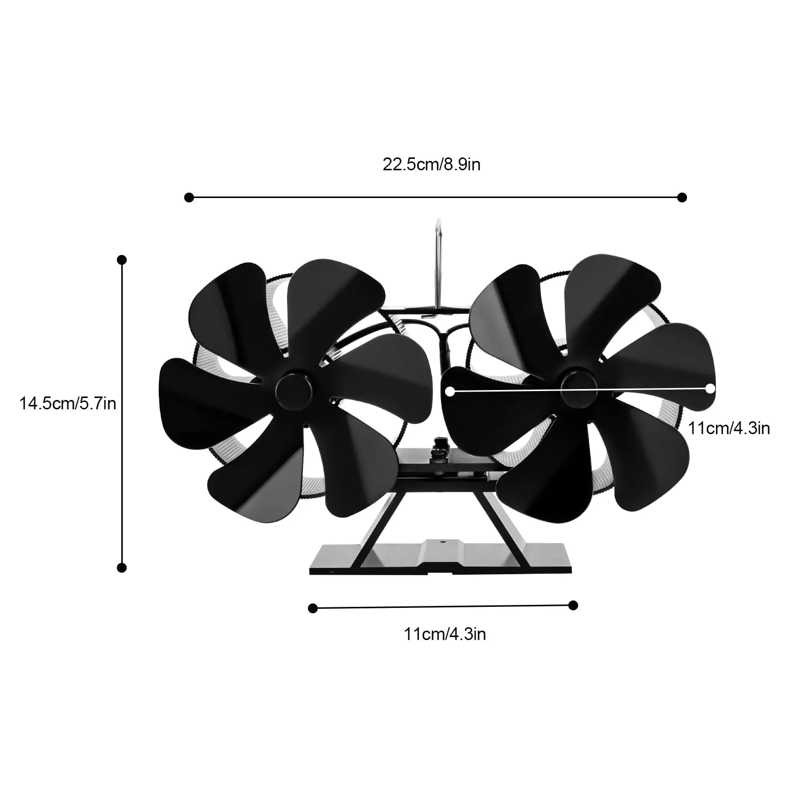 Kaminventilator, 12 Blättern, Kaminöfen , Stromloser Ventilator, Wärmebetriebener Fan, Gebläse Lüfter mit Thermometer Kaminventilator, 12 Blättern, Kaminöfen , Stromloser Ventilator, Wärmebetriebener Fan, Gebläse Lüfter mit Thermometer