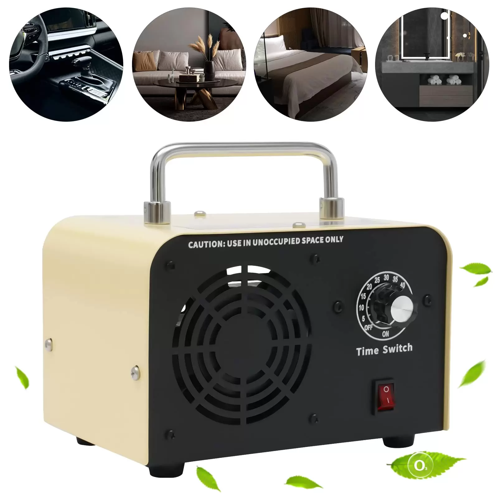 Industrieller Ozongenerator mit 60 min Timer, 10.000 mg/h, tragbarer Ozon Gerät Luftreiniger