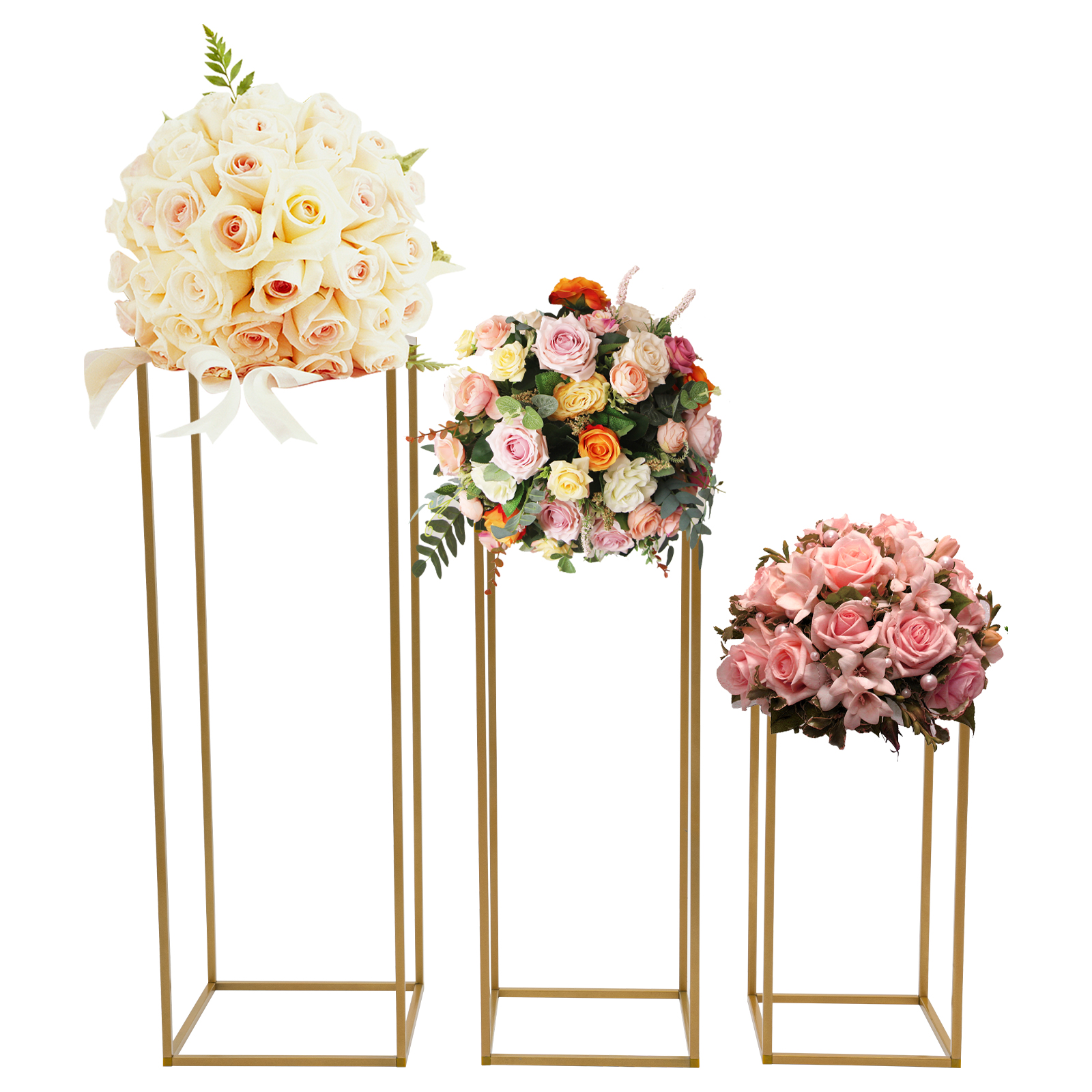12 Stück Blumenständer aus Metall, Hochzeitsmittelstücke, rechteckige Säule, geometrisches Blumenregal 12 Stück Blumenständer aus Metall, Hochzeitsmittelstücke, rechteckige Säule, geometrisches Blumenregal