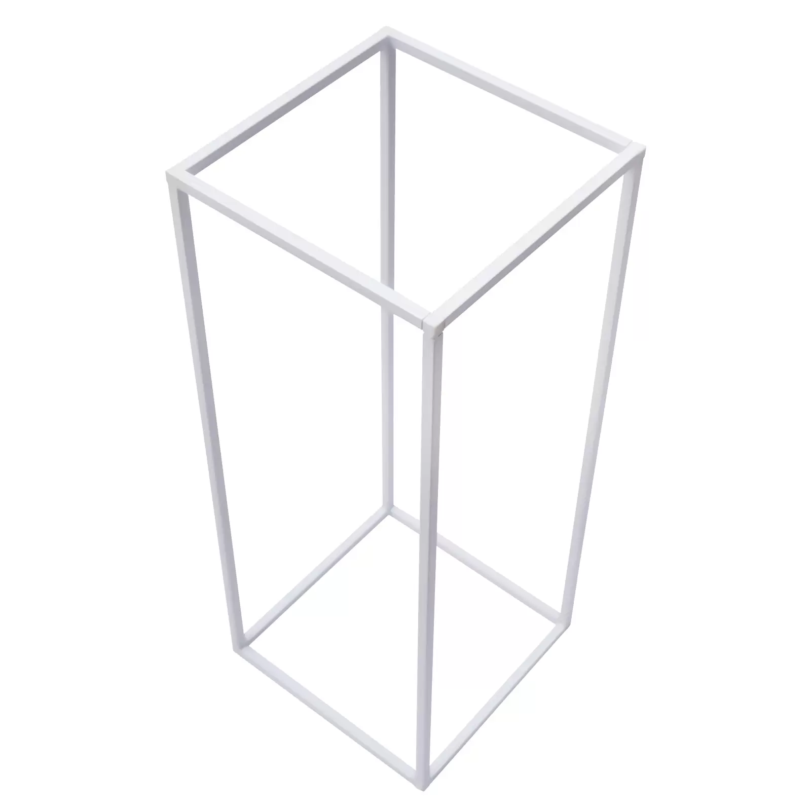 10 Stück Weiße Hochzeitstischdekorationen 60cm Hohe Metallblumenvase Säule Rechteckiger Blumenständer
