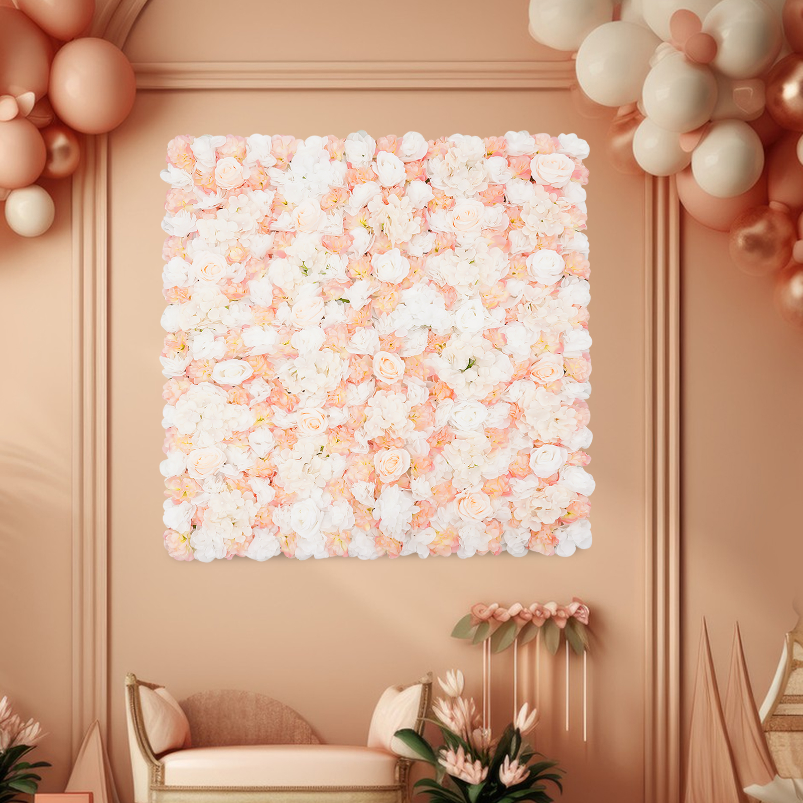 Künstliche Blumen-Wandpaneele, Seidenrosen-Blumen-Wandpaneele Künstliche Blumen-Wandpaneele, Seidenrosen-Blumen-Wandpaneele