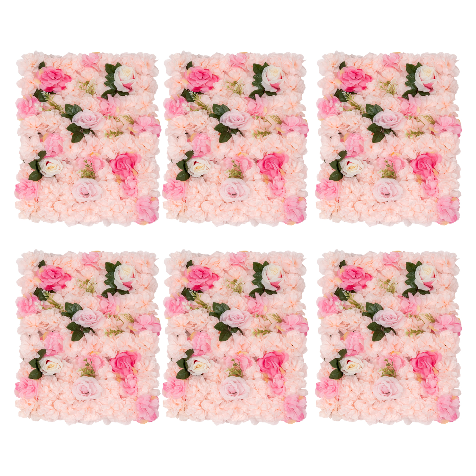 CNCEST 6 PCS Blumen Wand Platten 60 cm x 40 cm künstliche Rosen künstliche Blumen